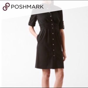 NEW-Calvin Klein Ponte MIDI Black Snap Dress-6